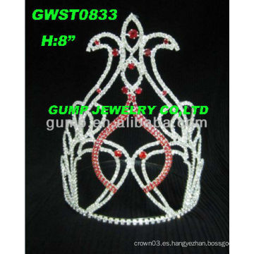 Tiara de rhinestone rojo